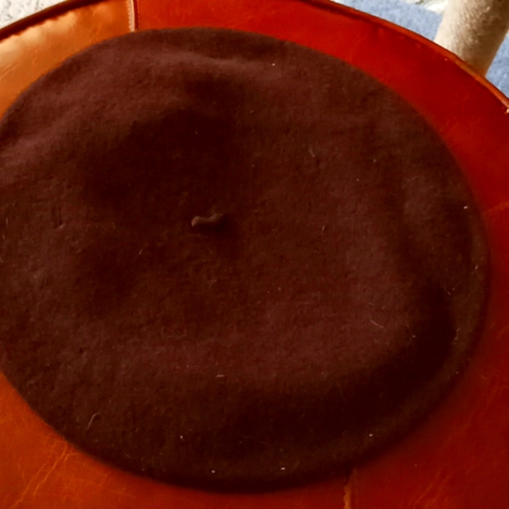 Brown wool tam hat